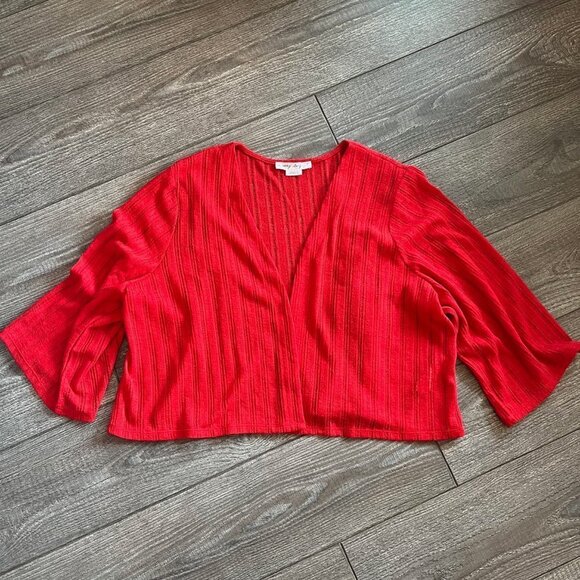 Penningtons Sweaters - 3X Plus Red Open Weave Shrug Cardigan In Every Story Penningtons NWOT